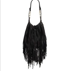 All Saints Bonita Black Fringe Bag